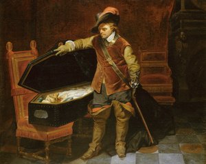 Oliver Cromwell (1599-1658) med kisten til Charles I (1600-49) 1846